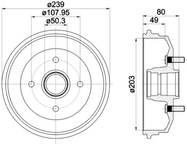 Тормозный барабан HELLA PAGID 8DT 355 301-361