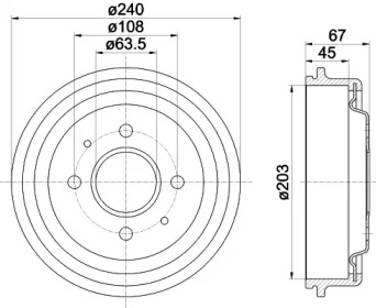 Тормозный барабан HELLA PAGID 8DT 355 301-371