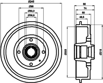 Тормозный барабан HELLA PAGID 8DT 355 301-411