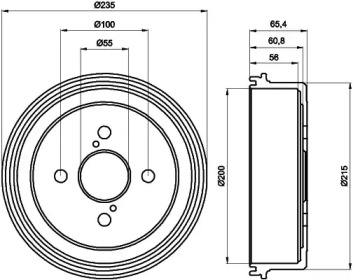 Тормозный барабан HELLA PAGID 8DT 355 301-501