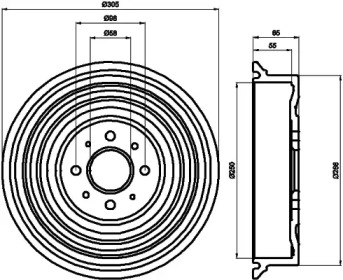 Тормозный барабан HELLA PAGID 8DT 355 301-531