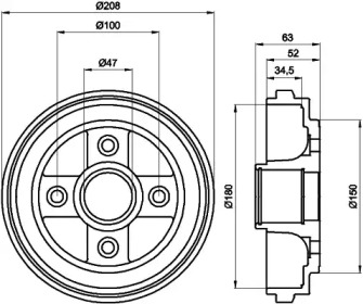 Тормозный барабан HELLA PAGID 8DT 355 300-381