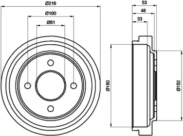 Тормозный барабан HELLA PAGID 8DT 355 300-441