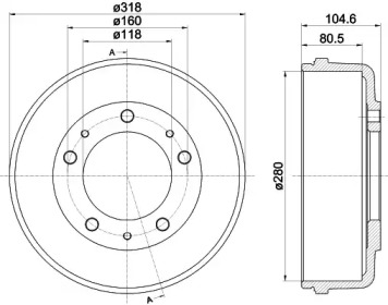 Тормозный барабан HELLA PAGID 8DT 355 300-451