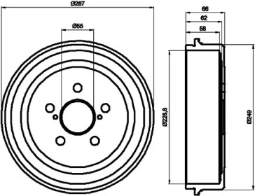 Тормозный барабан HELLA PAGID 8DT 355 300-501