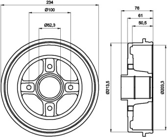 Тормозный барабан HELLA PAGID 8DT 355 300-611