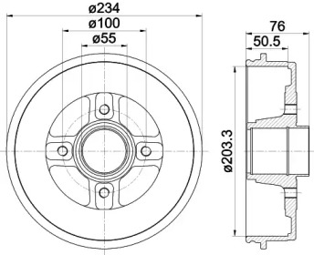 Тормозный барабан HELLA PAGID 8DT 355 300-641