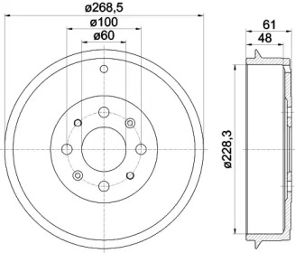 Тормозный барабан HELLA PAGID 8DT 355 300-651