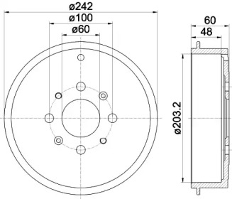 Тормозный барабан HELLA PAGID 8DT 355 300-681