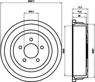 Тормозный барабан HELLA PAGID 8DT 355 300-721