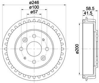 Тормозный барабан HELLA PAGID 8DT 355 300-781