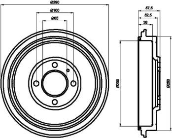 Тормозный барабан HELLA PAGID 8DT 355 300-811