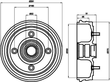 Тормозный барабан HELLA PAGID 8DT 355 300-891