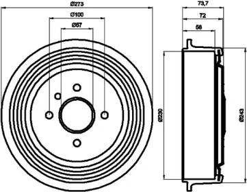 Тормозный барабан HELLA PAGID 8DT 355 300-951