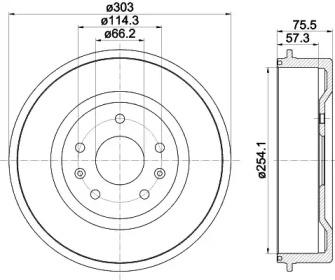 Тормозный барабан HELLA PAGID 8DT 355 301-731