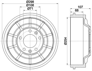 Тормозный барабан HELLA PAGID 8DT 355 301-021