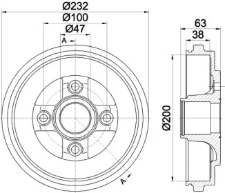 Тормозный барабан HELLA PAGID 8DT 355 301-031