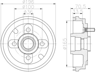 Тормозный барабан HELLA PAGID 8DT 355 301-081