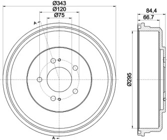 Тормозный барабан HELLA PAGID 8DT 355 301-871