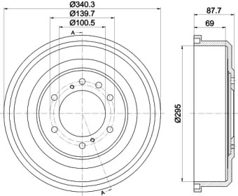 Тормозный барабан HELLA PAGID 8DT 355 302-621