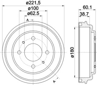 Тормозный барабан HELLA PAGID 8DT 355 302-451