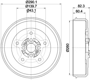 Тормозный барабан HELLA PAGID 8DT 355 302-501