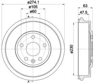 Тормозный барабан HELLA PAGID 8DT 355 302-601