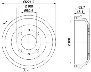 Тормозный барабан HELLA PAGID 8DT 355 302-681