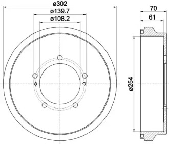 Тормозный барабан HELLA PAGID 8DT 355 302-721