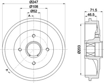 Тормозный барабан HELLA PAGID 8DT 355 302-791