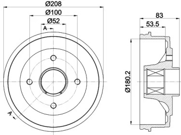 Тормозный барабан HELLA PAGID 8DT 355 302-801