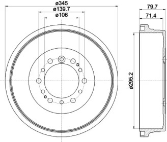 Тормозный барабан HELLA PAGID 8DT 355 302-971