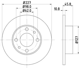 Тормозной диск HELLA PAGID 8DD 355 100-361