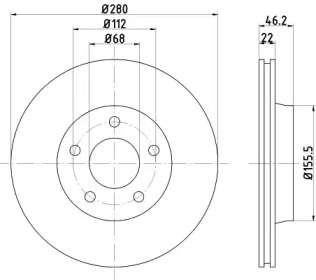 Тормозной диск HELLA PAGID 8DD 355 100-571