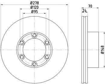 Тормозной диск HELLA PAGID 8DD 355 101-031