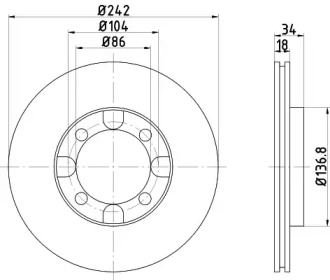 Тормозной диск HELLA PAGID 8DD 355 101-151