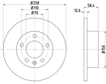 Тормозной диск HELLA PAGID 8DD 355 101-411