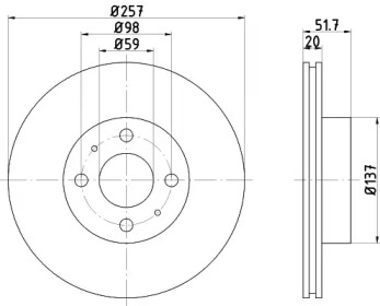 Тормозной диск HELLA PAGID 8DD 355 101-881