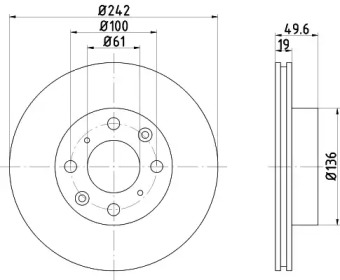 Тормозной диск HELLA PAGID 8DD 355 101-921