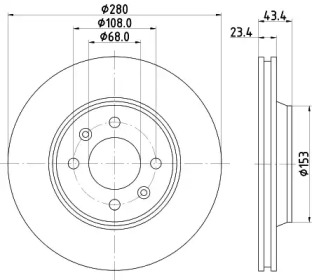 Тормозной диск HELLA PAGID 8DD 355 102-081