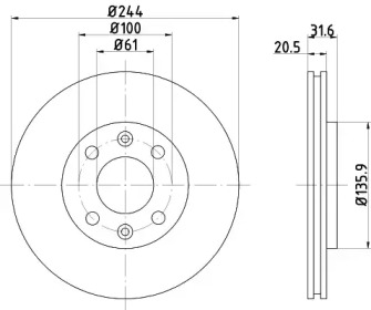 Тормозной диск HELLA PAGID 8DD 355 102-151