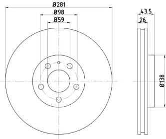 Тормозной диск HELLA PAGID 8DD 355 103-131