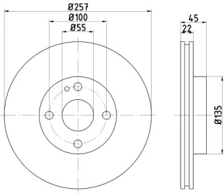 Тормозной диск HELLA PAGID 8DD 355 103-181