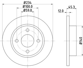 Тормозной диск HELLA PAGID 8DD 355 103-341