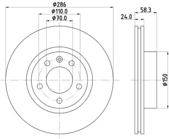 Тормозной диск HELLA PAGID 8DD 355 103-721