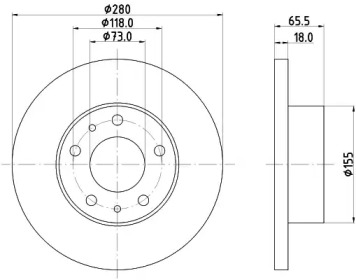 Тормозной диск HELLA PAGID 8DD 355 104-381