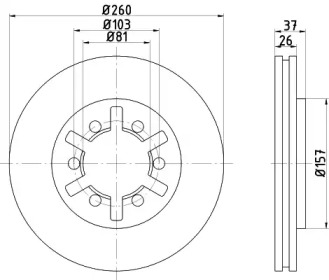 Тормозной диск HELLA PAGID 8DD 355 104-551