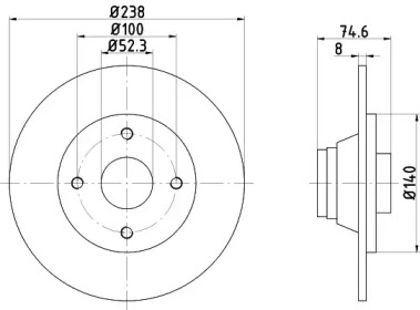 Тормозной диск HELLA PAGID 8DD 355 105-271