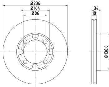 Тормозной диск HELLA PAGID 8DD 355 105-341