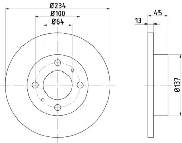 Тормозной диск HELLA PAGID 8DD 355 105-761